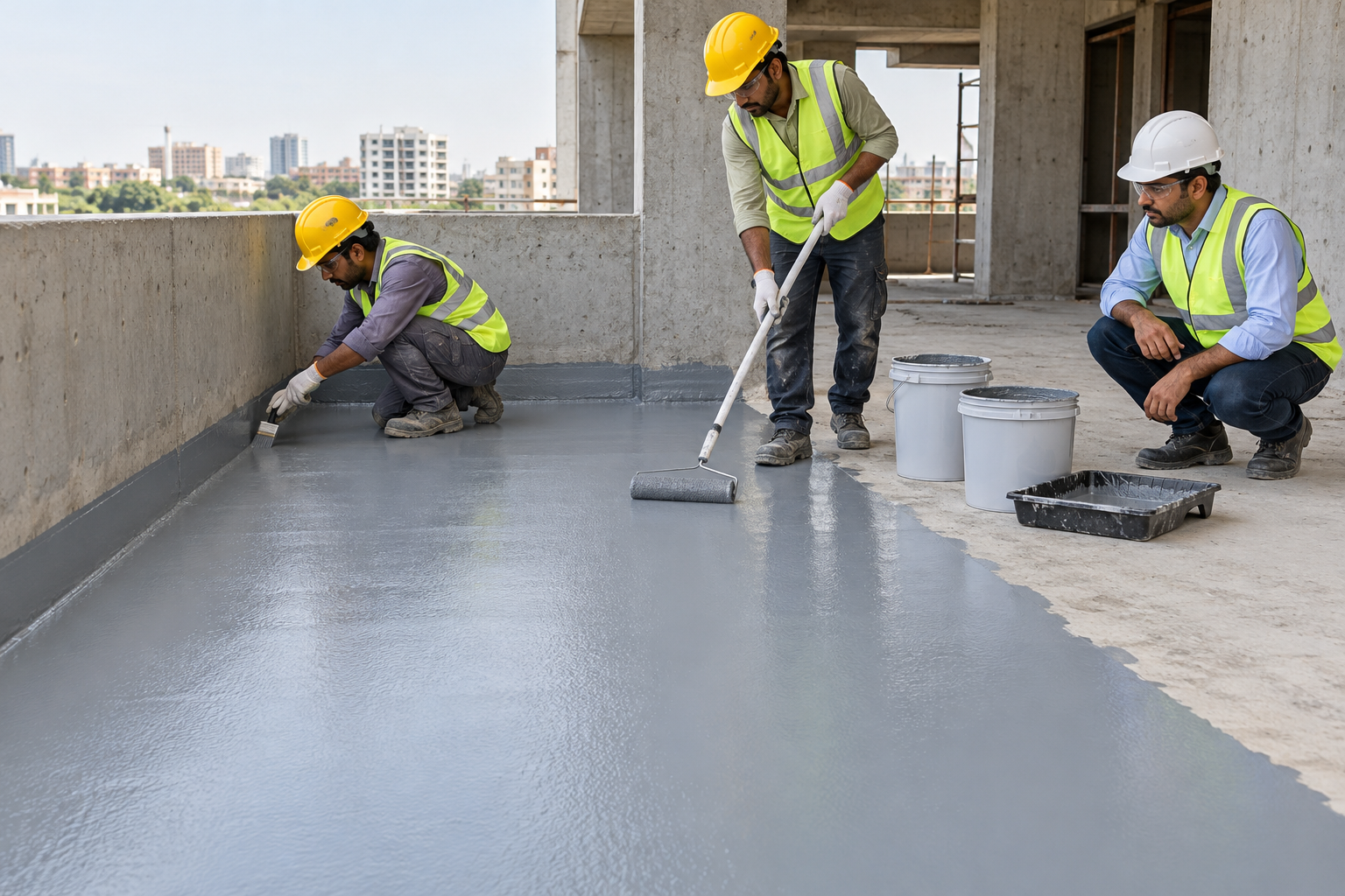 Balcony Waterproofing with PU Coating-1