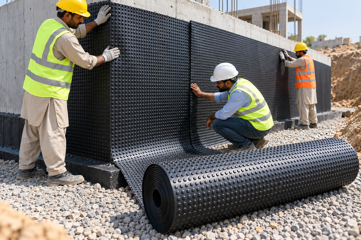 Black Dimple Membrane Foundation Installation-1