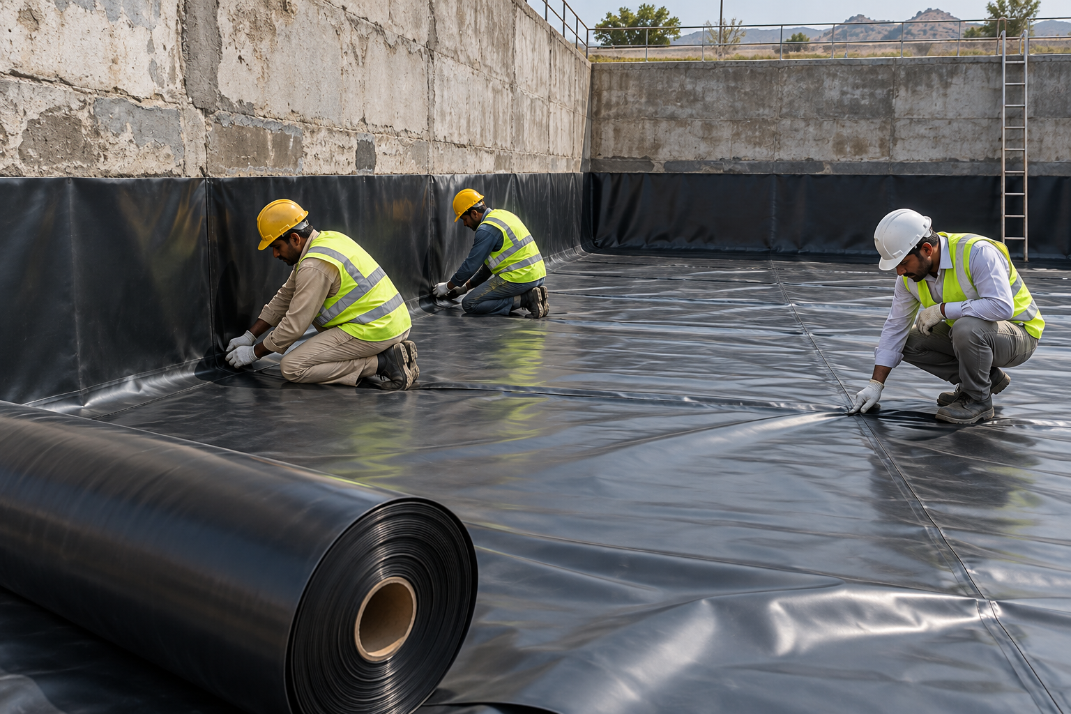 Black LLDPE reservoir relining-3