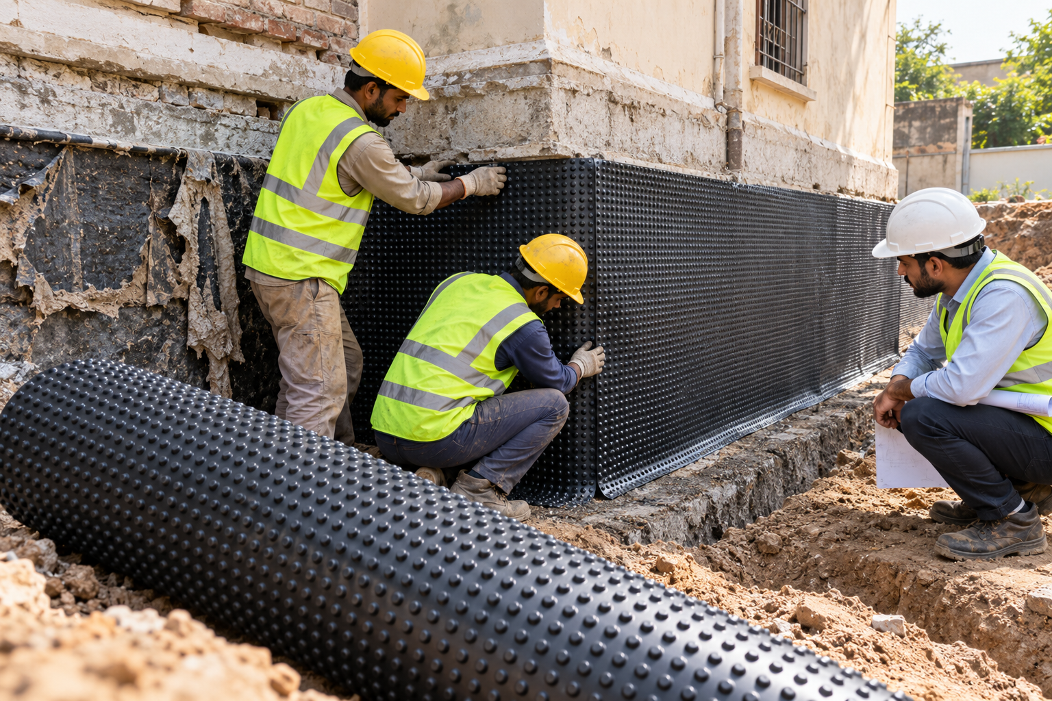 Black dimple membrane foundation renovation-3