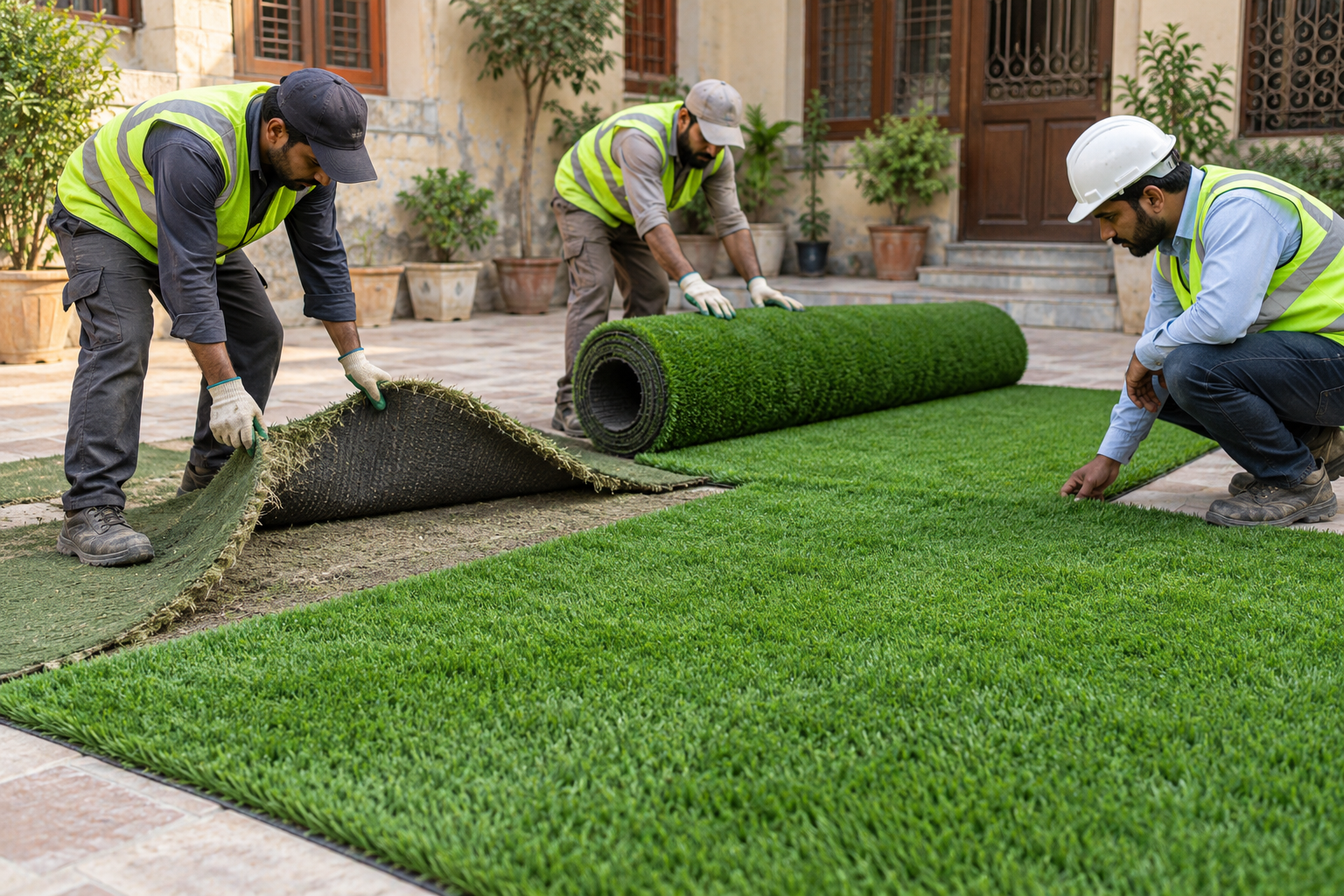 Courtyard Turf Renovation in Pakistan-5