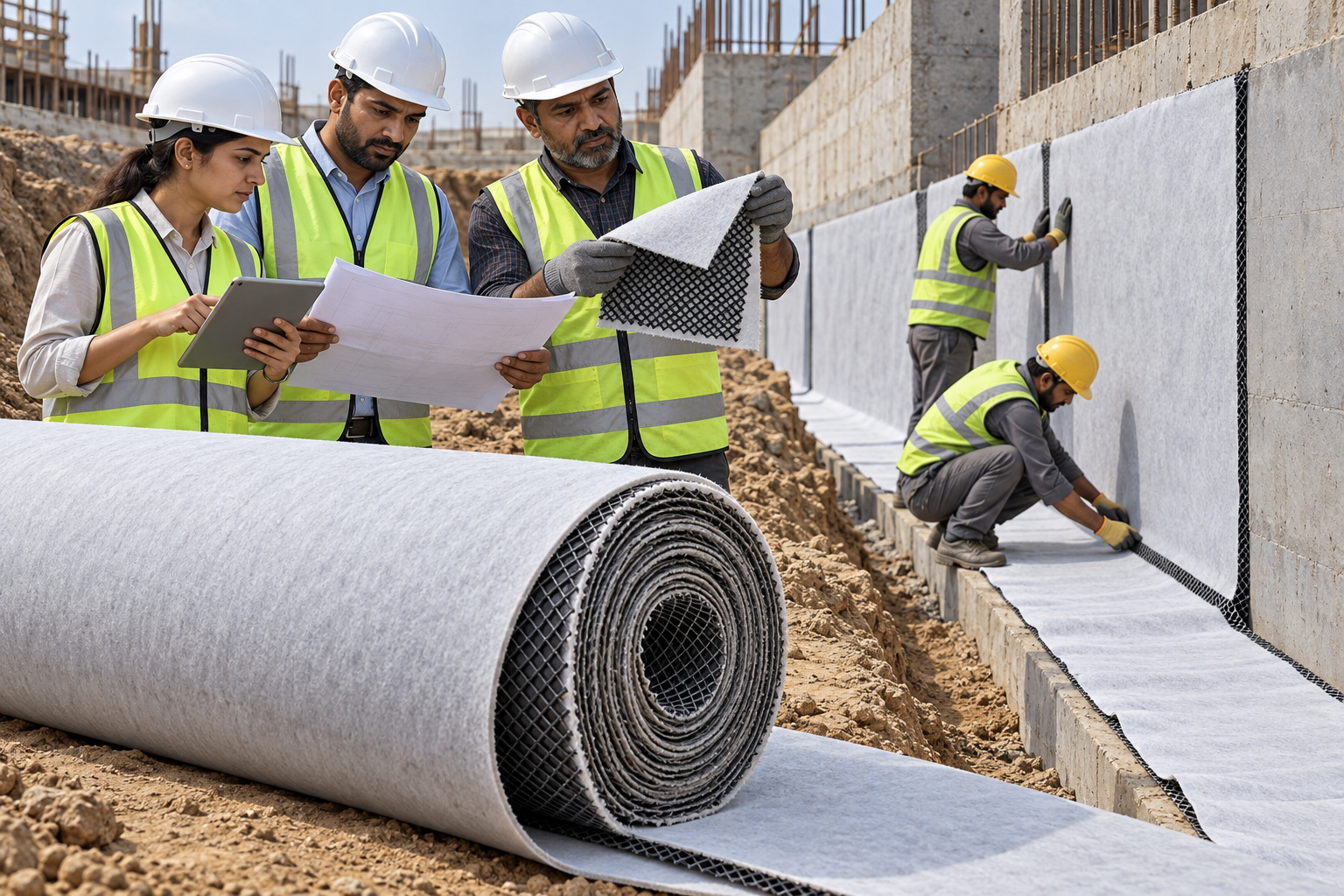 Engineers Review Geocomposite Drainage Installation-3