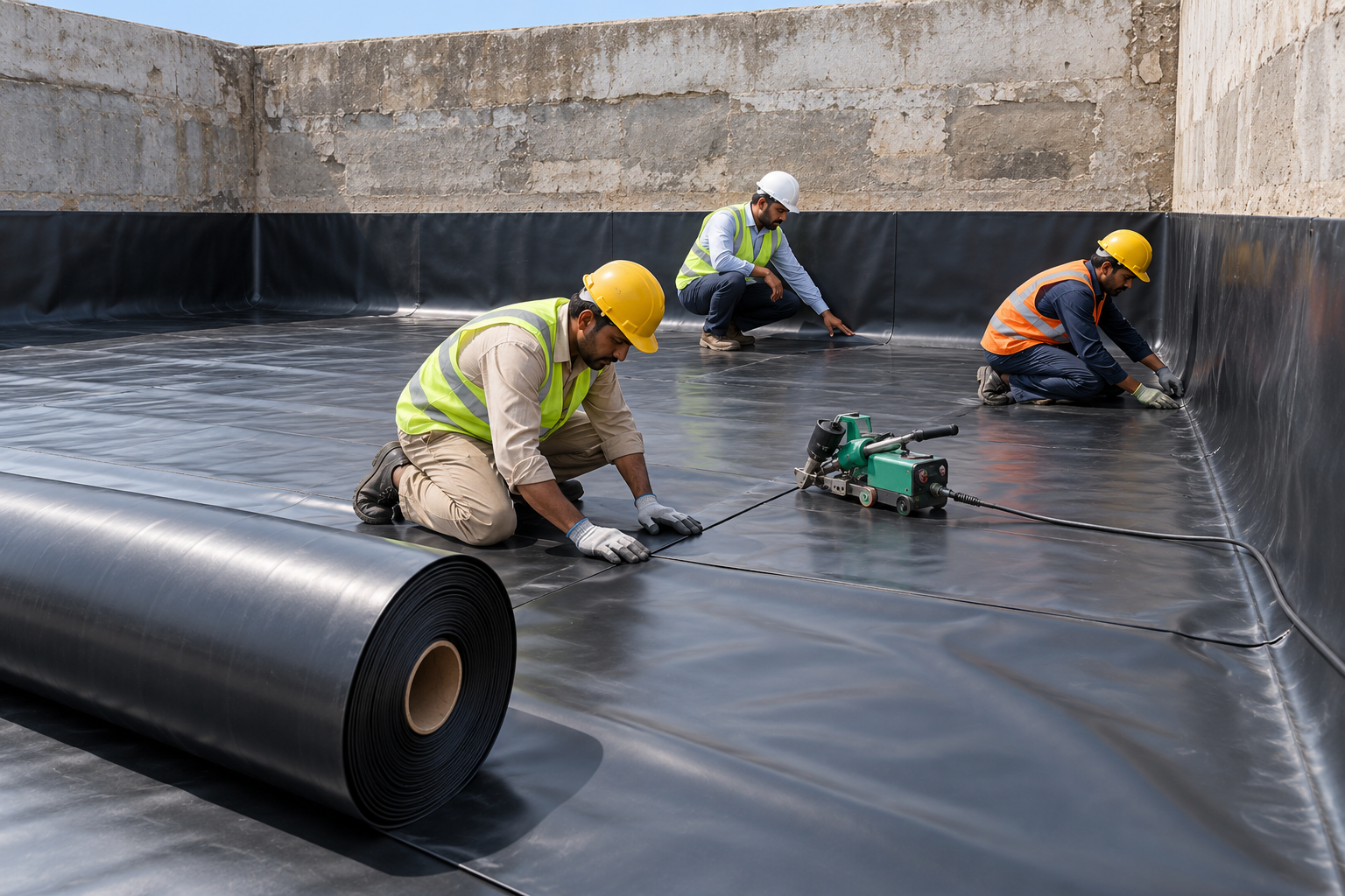 HDPE Geomembrane Basin Refurbishment-3
