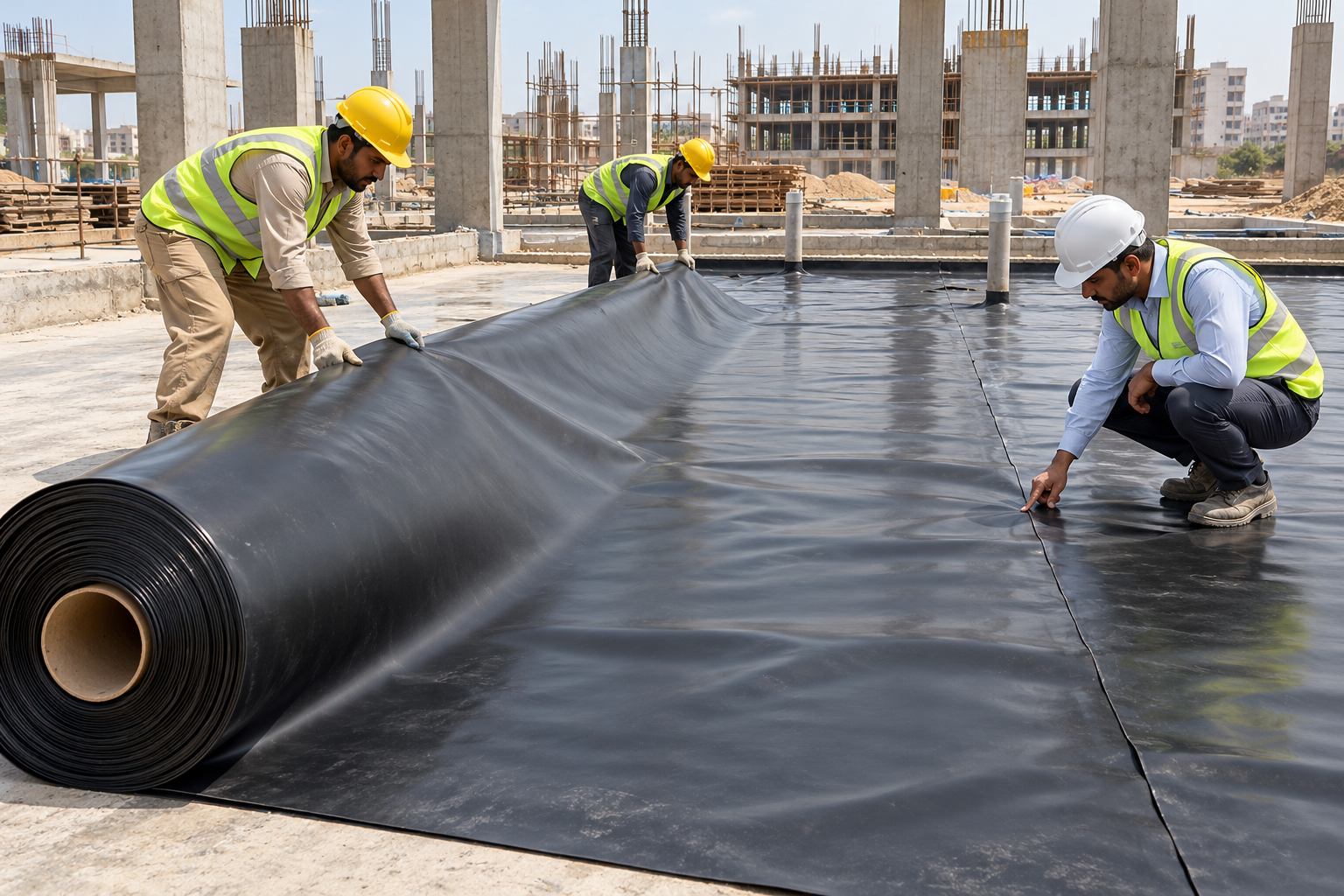 HDPE Geomembrane Foundation Installation-1