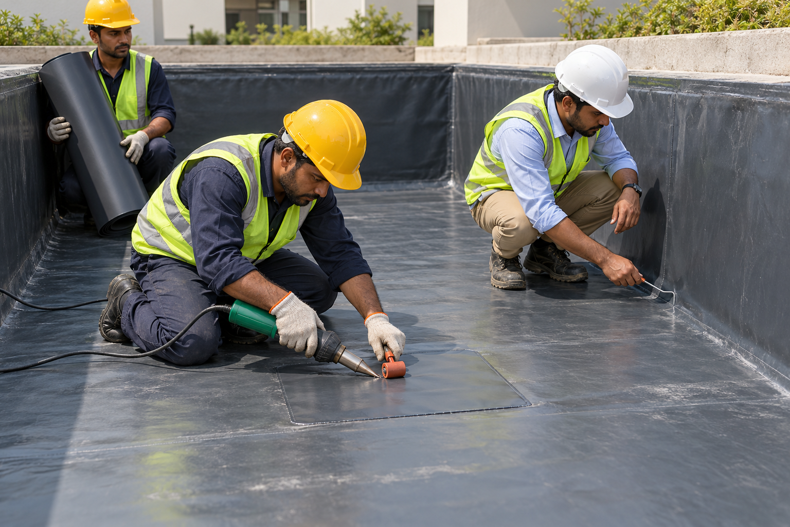 Hot-Air Welding a Charcoal FPP Membrane-5