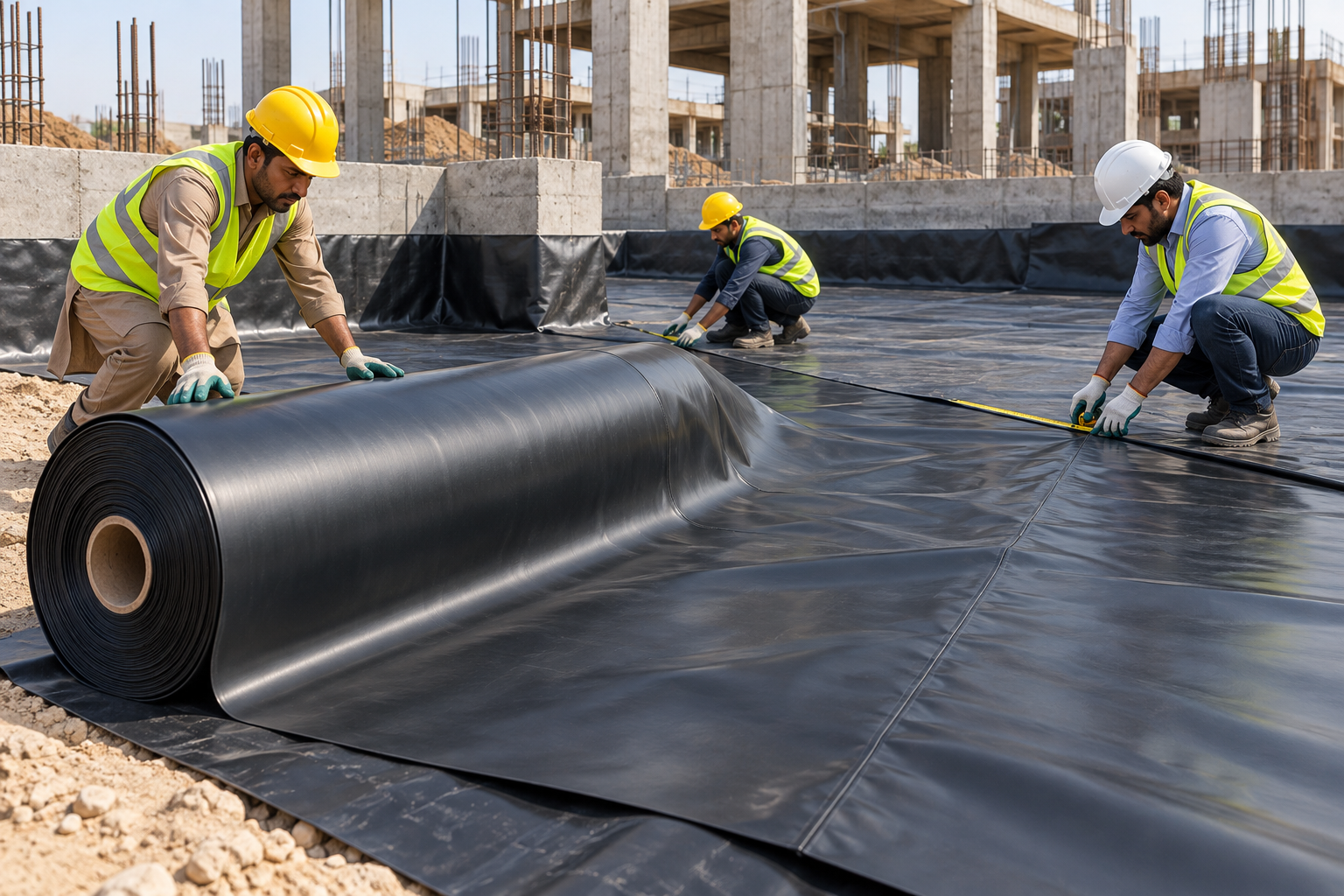 LLDPE Geomembrane Foundation Installation-1