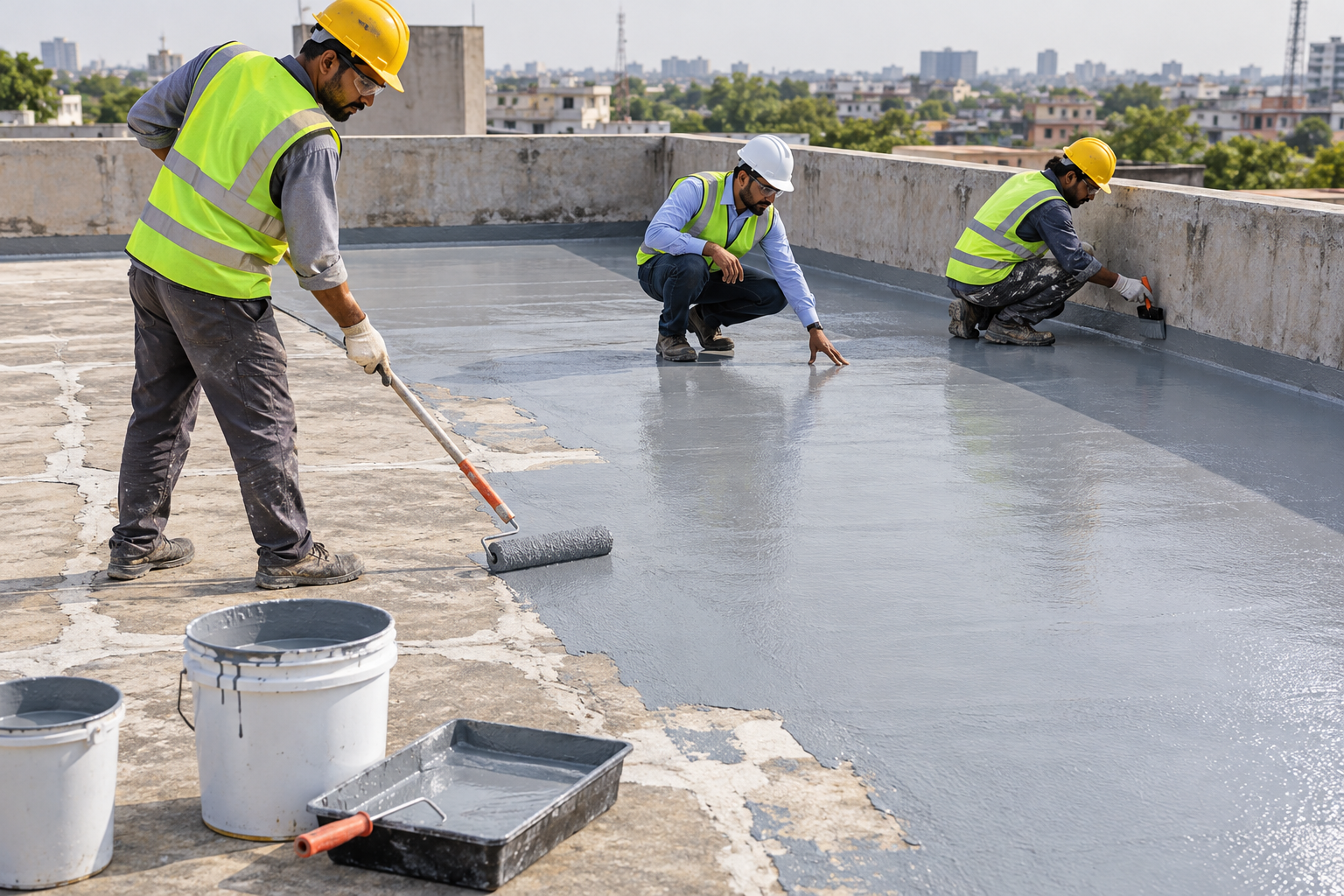 Seamless PU Roof Waterproofing Renewal-2