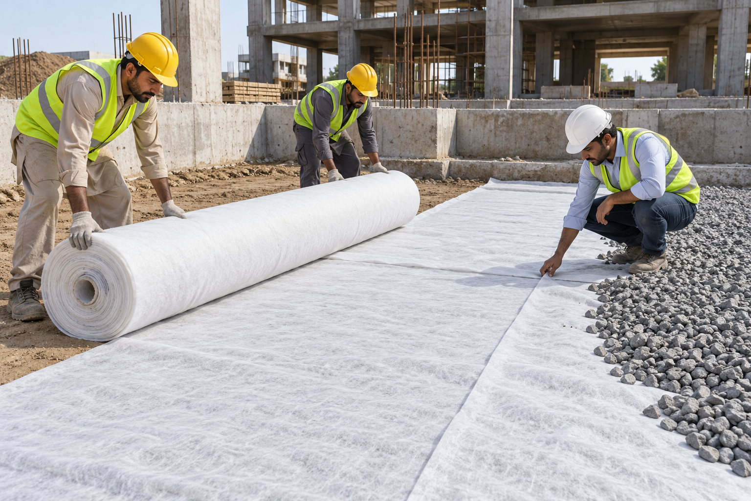 White Geotextile Foundation Installation-1